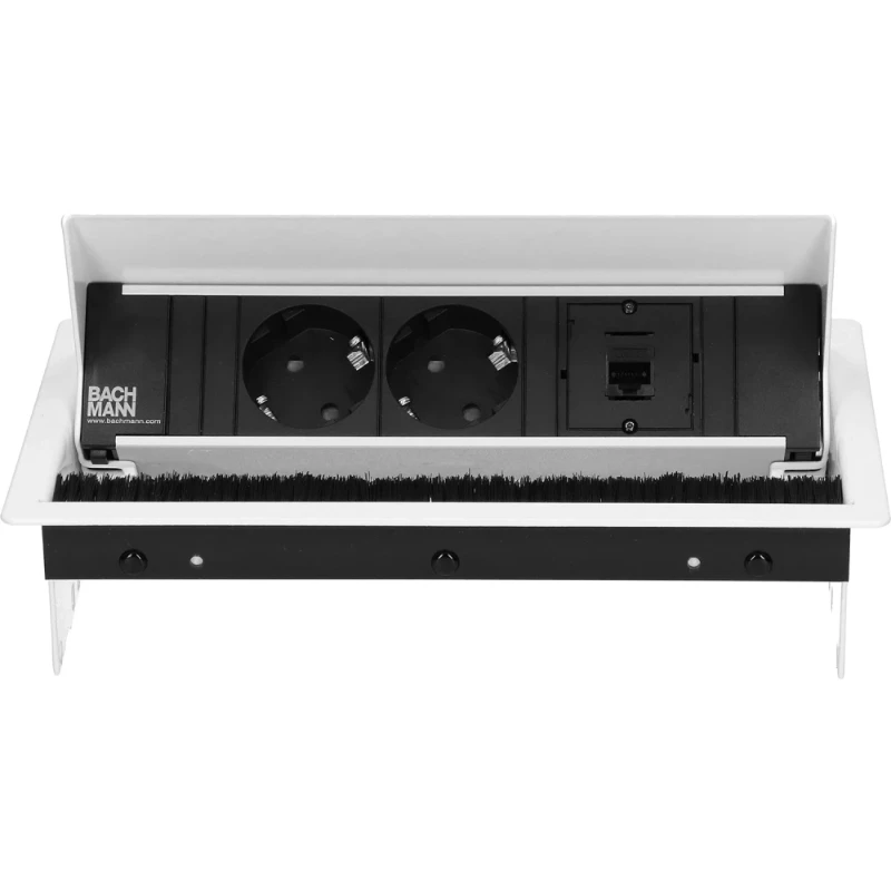 OCS Coni 2x 230V RA + 1x Cat6U b/b 0,2m GST wit