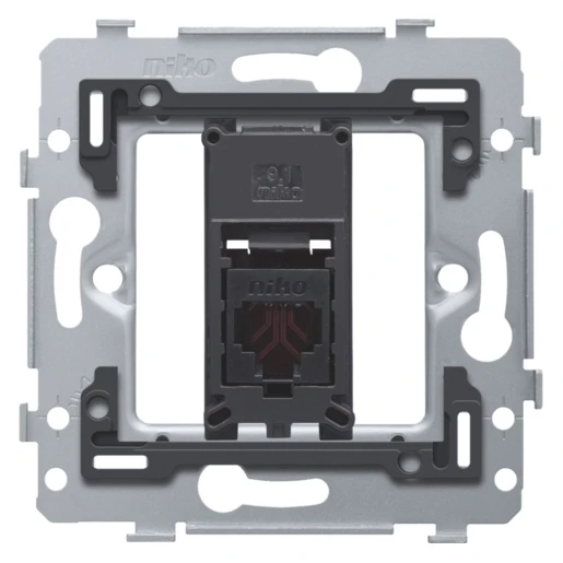 Niko Sokkel communicatie-aansluiting RJ 1 Modular-Jack Basiselement met adapterplaat 1 connector Zonder label 170-75213