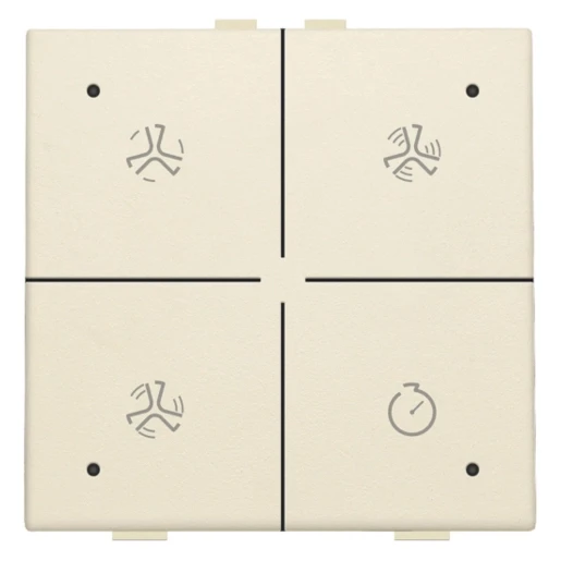 Niko Home Control Bediening ventilatie 4-voudig beige inbouw IP20 RAL 1030 100-52054