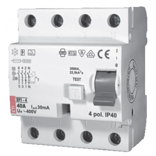 ETI EFI Aardlekschakelaar 4p 80A 0.03A type A 432000055