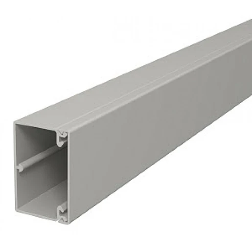 OBO WDK wandkanaal / plafondkanaal 2000x60x40mm PVC Bodemperforatie met deksel grijs RAL 7030 6025633