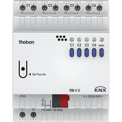 Theben KNX schakelactor 4-voudig (RM 4 U KNX)