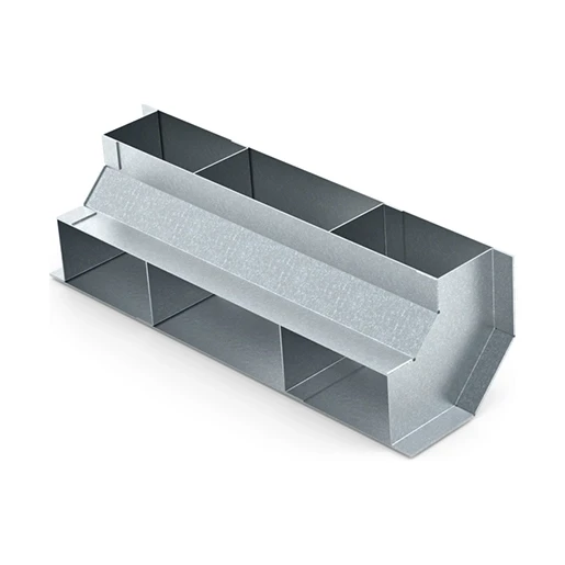 HPL stijgstuk vloergoot 290x48mm 3 compartimenten staal 823.0060