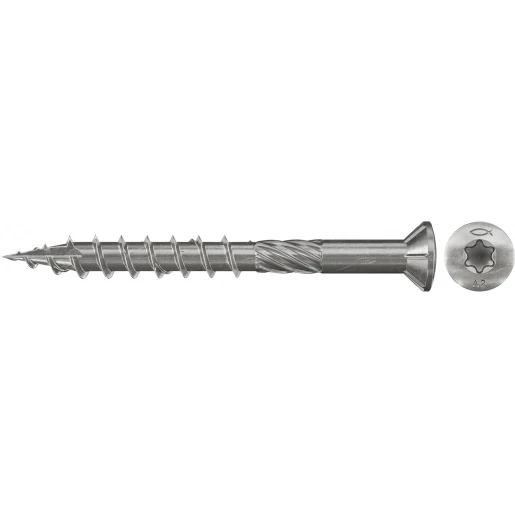 Fischer Vlonderschroef 5x80 Verzonken kop A2 deeldraad TX opname