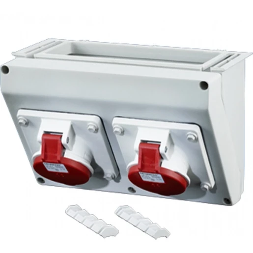 Hensel Connectionbox Wandmaat 2 2x16A 5p 400V 6h CEE Breedte 270 mm