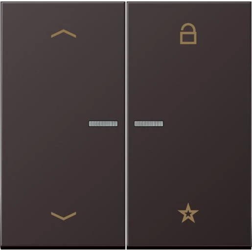 Jung LS range tastafdekking pijlen dark 2-voudig Mat aluminium FMAL1701PD
