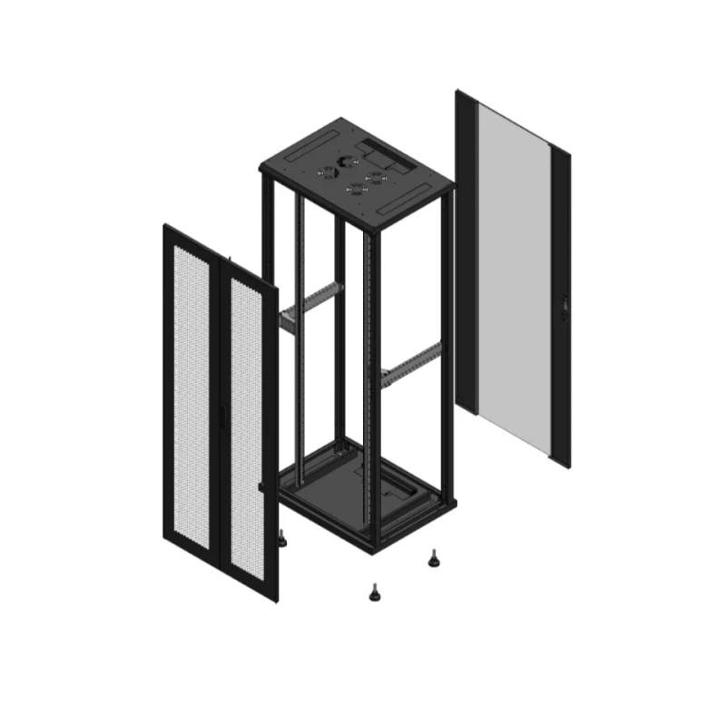 Gigamedia Vloer patchkast AV dubbel PER AR enkel VER EX 19" 42HE 800x600mm Zwart GGM 704286PPDPVSEX