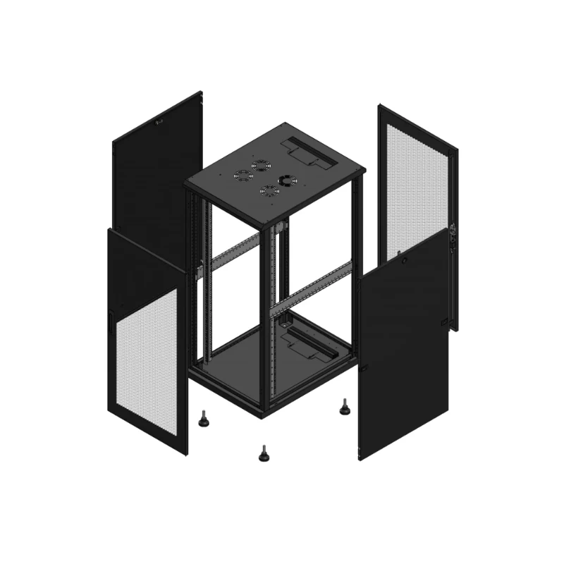 Gigamedia Vloer patchkast AV enkel PER AR enkel PER 19" 26HE 600x800mm Zwart GGM 702668PPSPPS