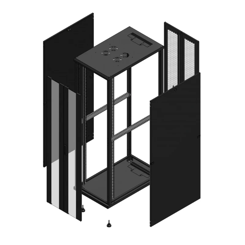 Gigamedia Vloer patchkast AV dubbel VER AR dubbel PER 19" 42HE 600x1000mm Zwart GGM 7042610PVDPPD