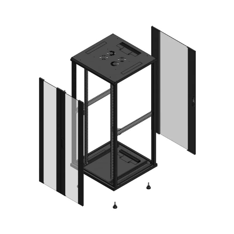 Gigamedia Vloer patchkast AV dubbel VER AR enkel VER EX 19" 36HE 800x800mm Zwart GGM 703688PVDPVSEX