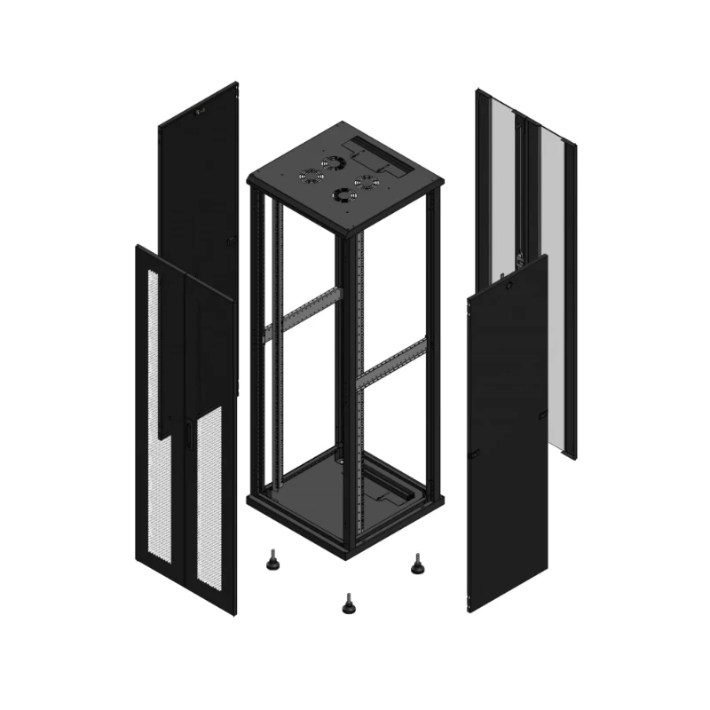 Gigamedia Vloer patchkast AV dubbel PER AR dubbel VER 19" 36HE 600x600mm Zwart GGM 703666PPDPVD