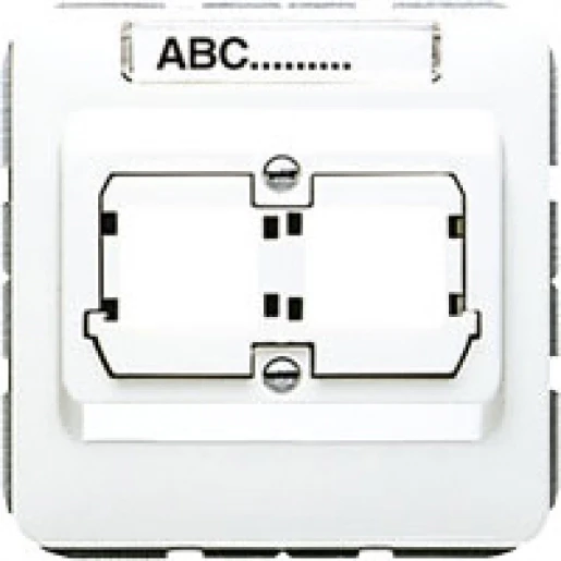 Jung CD range centraalplaat cd500 Modular-Jack 2 connectoren Met label wit 569-21ACS