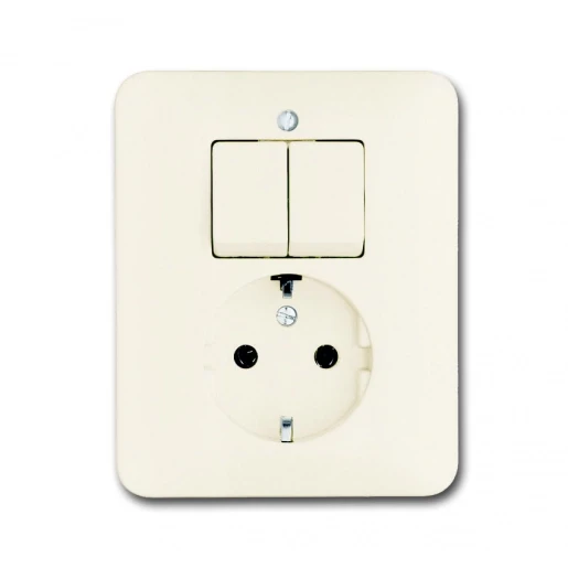 ABB Busch-Jaeger SI combinatie wandcontactdoos + ra serie inbouw wit IP20 2CKA001611A0011
