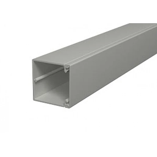 OBO WDK wandkanaal / plafondkanaal 2000x60x60mm PVC Bodemperforatie met deksel grijs RAL 7030 6025668