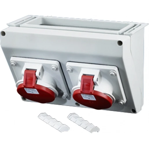 Hensel Connectionbox Wandmaat 2 2x32A 5p 400V 6h CEE Breedte 270 mm