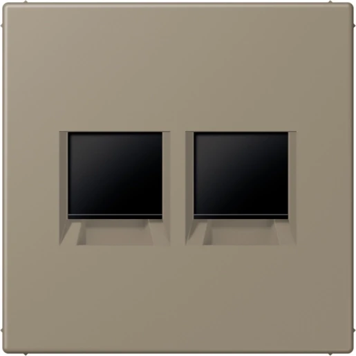 Jung LS range Afdekking centraalplaat AMP Radiall LC32141 Modular-Jack 2 connectoren Zonder label LC1969-2WE242