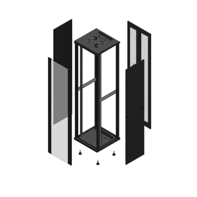 Gigamedia Vloer patchkast AV enkel VER AR dubbel PER 19" 47HE 600x600mm Zwart GGM 704766PVSPPD