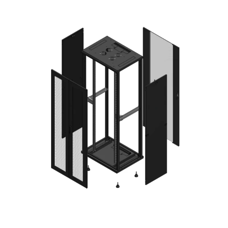 Gigamedia Vloer patchkast AV dubbel PER AR enkel VER 19" 42HE 800x600mm Zwart GGM 704286PPDPVS