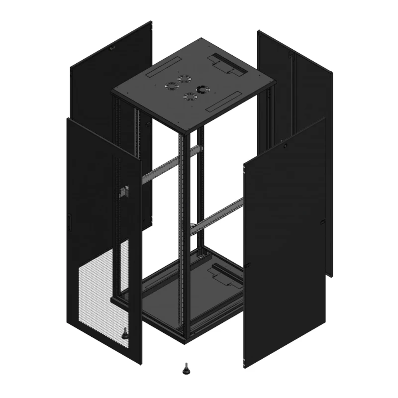 Gigamedia Vloer patchkast AV enkel PER AR dubbel TOL 19" 42HE 800x1000mm Zwart GGM 7042810PPSPTD