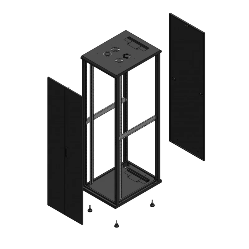 Gigamedia Vloer patchkast AV dubbel TOL PAR EX 19" 42HE 600x800mm Zwart GGM 704268PTDPAREX