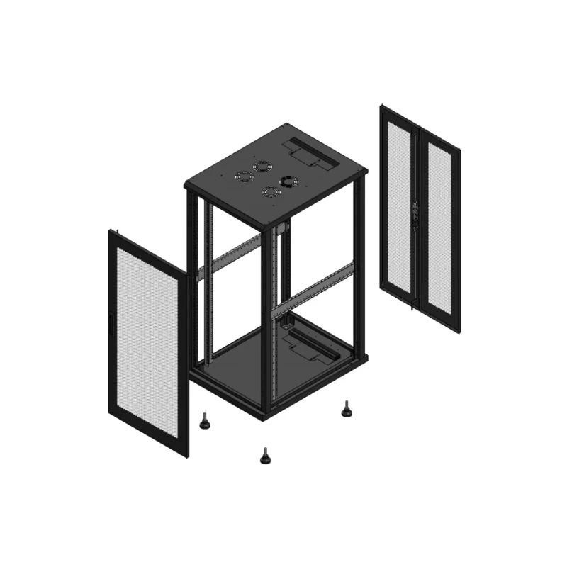 Gigamedia Vloer patchkast AV enkel PER AR dubbel PER EX 19" 26HE 600x800mm Zwart GGM 702668PPSPPDEX