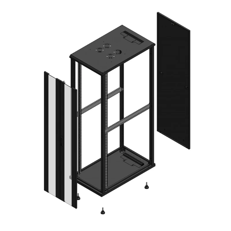 Gigamedia Vloer patchkast AV dubbel VER PAR EX 19" 42HE 600x1000mm Zwart GGM 7042610PVDPAREX