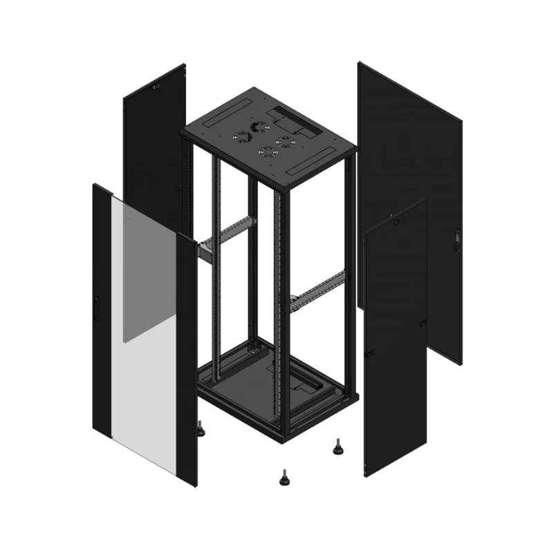 Gigamedia Vloer patchkast AV enkel VER AR enkel TOL 19" 36HE 800x600mm Zwart GGM 703686PVSPTS