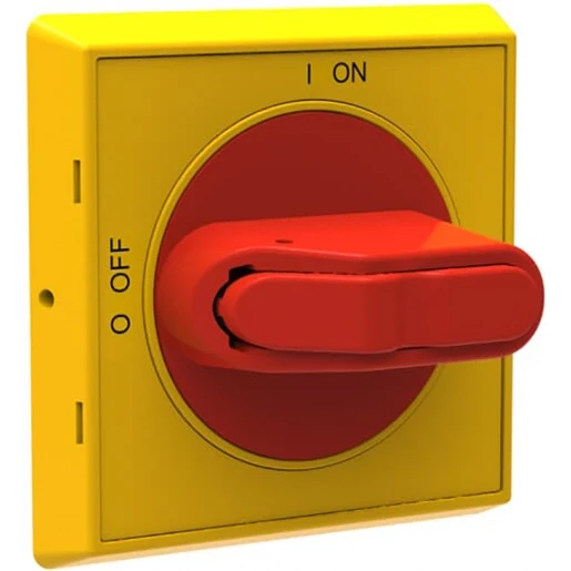 ABB Bedieningsknop rood/geel IP65 vergrendelbaar (te overbr.) voor OT 16