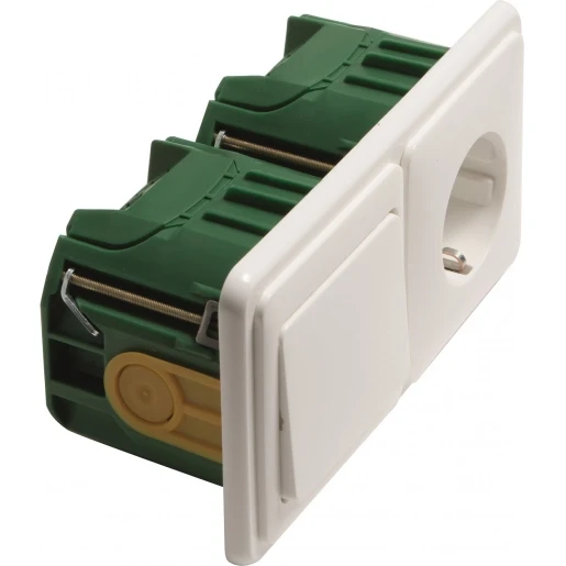 Peha Socket-Line combinatie wandcontactdoos + ra inbouw wit IP20 00075341