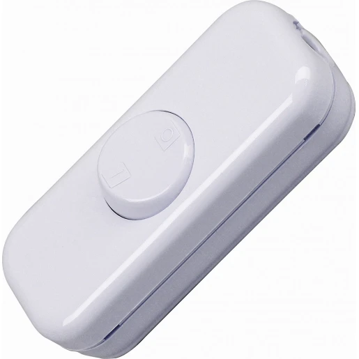 Kopp Snoerschakelaar 2-polig platte- en ronde kabel 250V wit 193601008