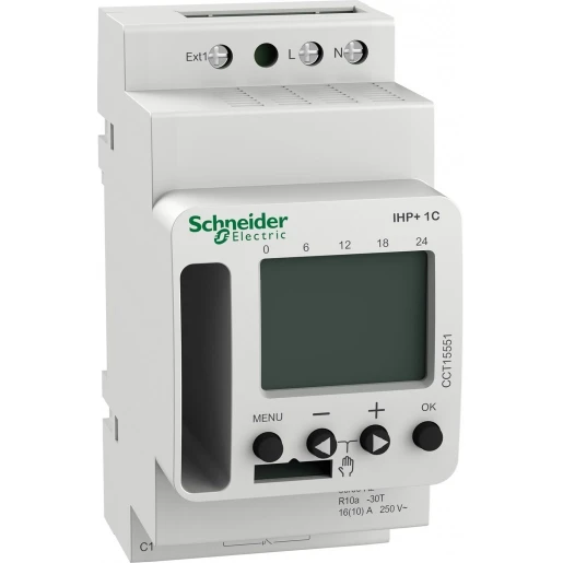 Merten Acti9 ihp digitale schakelklok paneelbouw smart DIN-rail 230V 1 kanaal 16A AC CCT15551