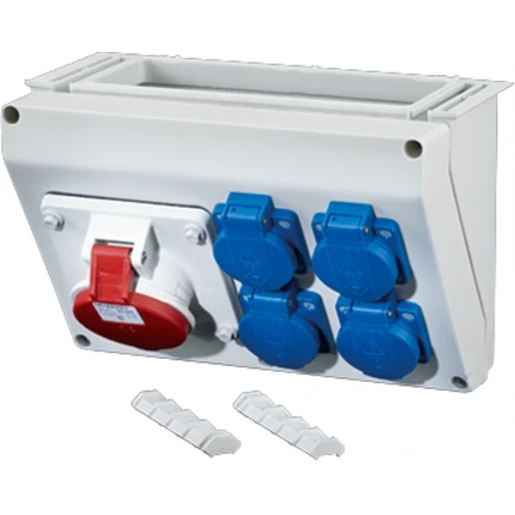 Hensel Connectionbox Wandmaat 2 1x16A 5p 400V CEE +2x16A 2p+PE Schuko B=270