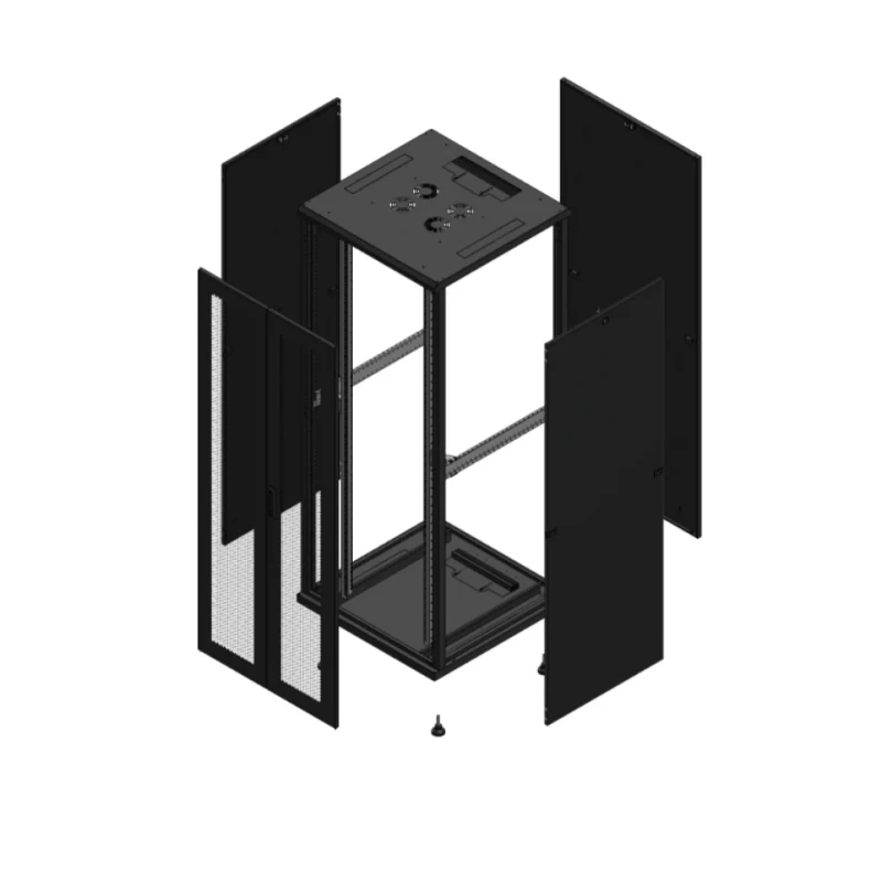 Gigamedia Vloer patchkast AV dubbel PER PAR 19" 42HE 800x800mm Zwart GGM 704288PPDPAR