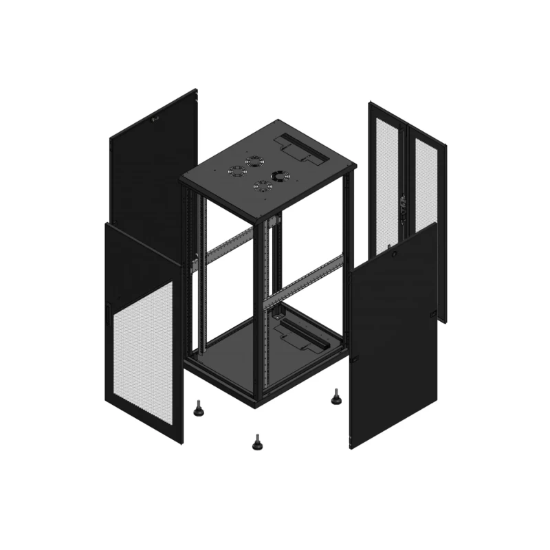 Gigamedia Vloer patchkast AV enkel PER AR dubbel PER 19" 26HE 600x800mm Zwart GGM 702668PPSPPD