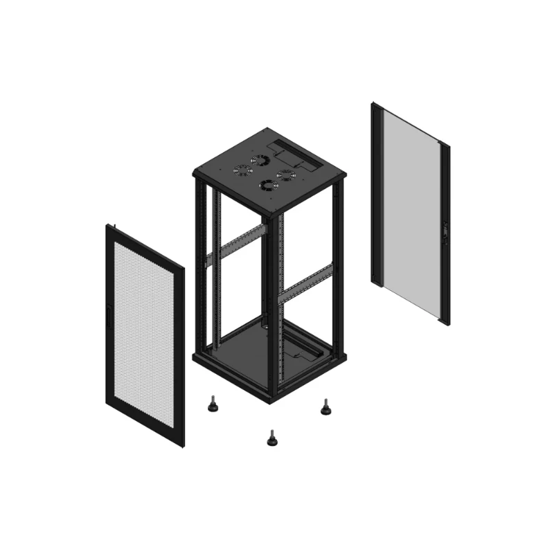 Gigamedia Vloer patchkast AV enkel PER AR enkel VER EX 19" 26HE 600x600mm Zwart GGM 702666PPSPVSEX