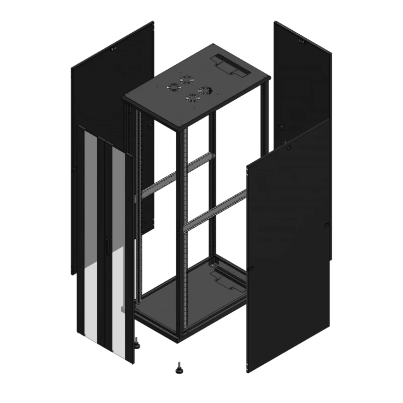 Gigamedia Vloer patchkast AV dubbel VER PAR 19" 42HE 600x1000mm Zwart GGM 7042610PVDPAR