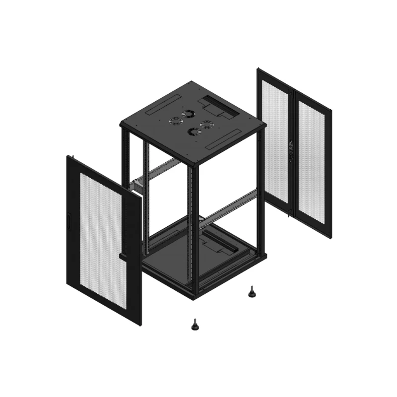 Gigamedia Vloer patchkast AV enkel PER AR dubbel PER EX 19" 26HE 800x800mm Zwart GGM 702688PPSPPDEX