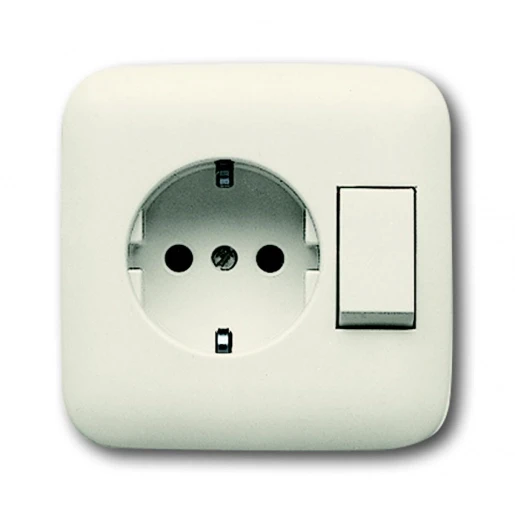 ABB Busch-Jaeger SI combinatie wandcontactdoos + ra wis inbouw wit IP20 2CKA001611A0110