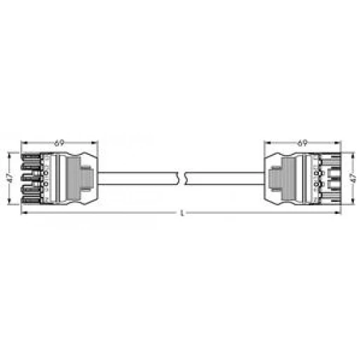 Wago Serie 771 Patchkabel gebouwinstallatie 5p Contrastekker (female) Stekker 5000mm