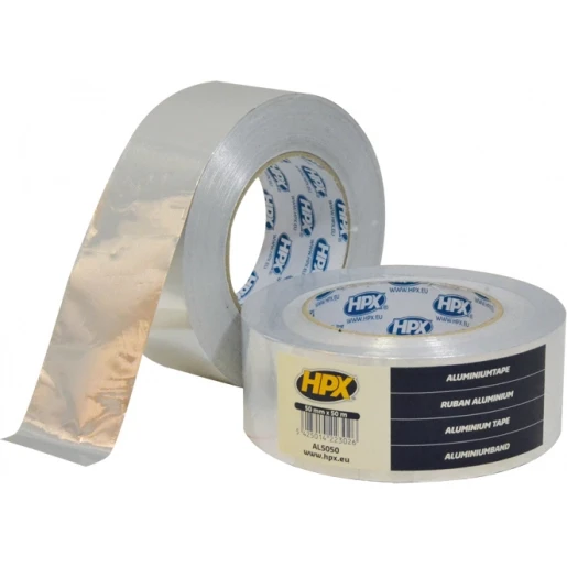 HPX zelfklevende tape 50mmx50m Aluminium Zilver