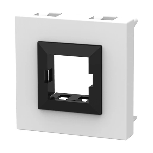 HPL M45 Inzetplaat + Avaya / Systimax inzetclip Inbouwkap data-connector Modulair element voor schakelmateriaal 1 connector Zonder label wit 252.3021