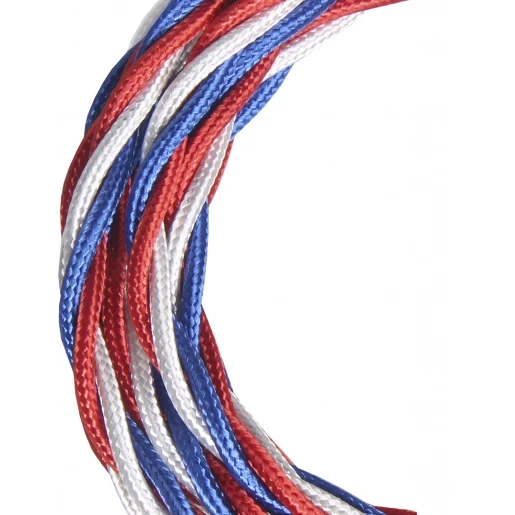 Bailey TEXTILE CABLE TWISTED 3C SHINY BLUE/WHITE/RED 3M