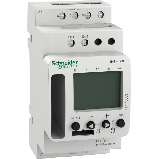 Merten Acti9 ihp digitale schakelklok paneelbouw smart DIN-rail 230V 2 kanalen 16A AC CCT15553