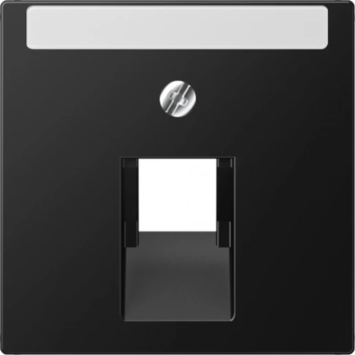 Jung A range afdekking centraalplaat a(s)500 grijs-zwart a(s)500 UAE/IAE 1 connector Met label zwart A569-1NAPLUASWM