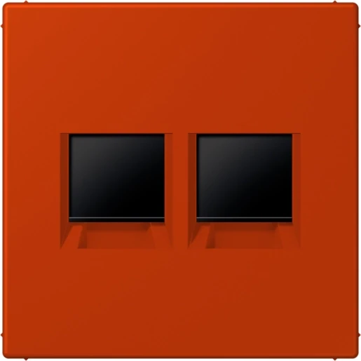 Jung LS range Afdekking centraalplaat AMP Radiall LC4320A Modular-Jack 2 connectoren Zonder label rood LC1969-2WE244