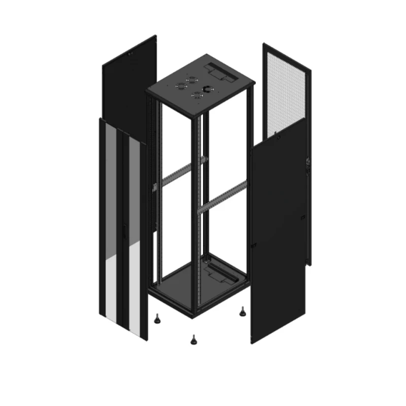 Gigamedia Vloer patchkast AV dubbel VER AR enkel PER 19" 47HE 600x800mm Zwart GGM 704768PVDPPS