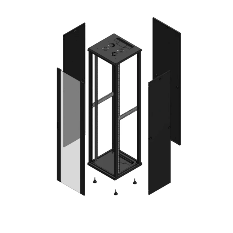 Gigamedia Vloer patchkast AV enkel VER PAR 19" 47HE 600x600mm Zwart GGM 704766PVSPAR