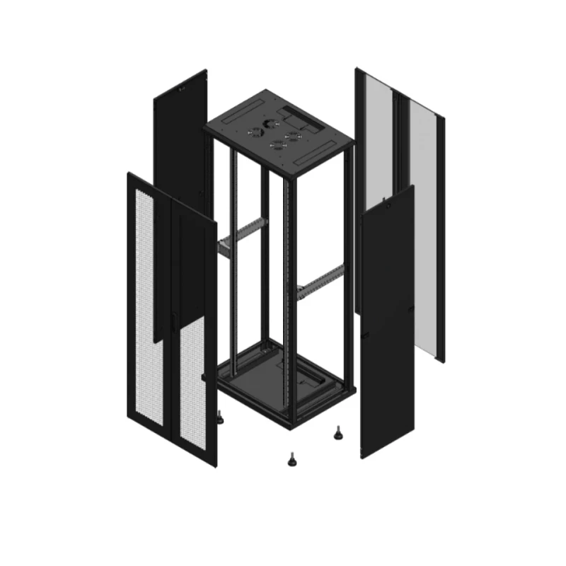 Gigamedia Vloer patchkast AV dubbel PER AR dubbel VER 19" 42HE 800x600mm Zwart GGM 704286PPDPVD