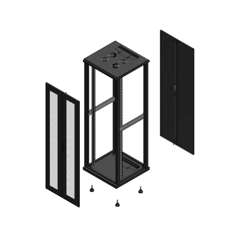 Gigamedia Vloer patchkast AV dubbel PER AR dubbel TOL EX 19" 36HE 600x600mm Zwart GGM 703666PPDPTDEX