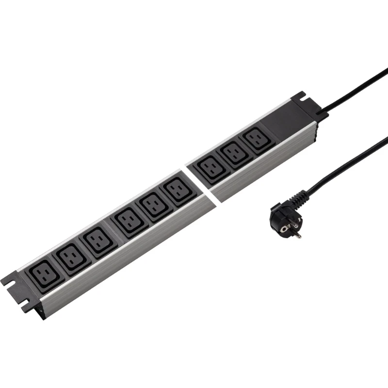 Martin Kaiser Toestel contactdooscombinatie 19" 9-v C19 l.grijs-zwart snoer 3m